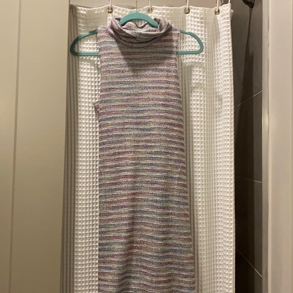 Pastel striped knit dress